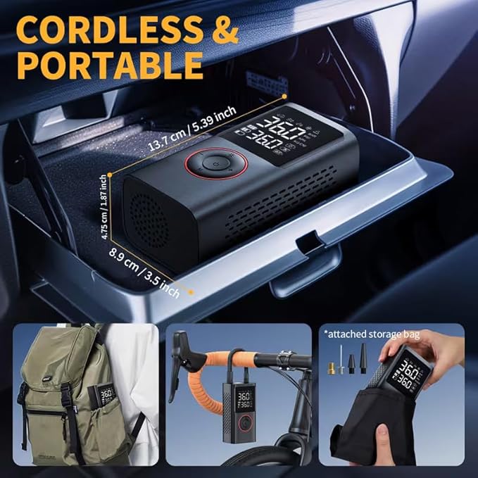 Cordless Tire Inflator Portable Air Compressor